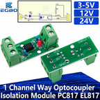 1 Channel Way Optocoupler Isolation Module PC817 EL817 3V-5V 12V 24V Photoelectric Isolator Rail Holder PLC Drive Motor Board