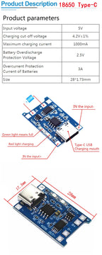 10pcs 5V 1A 18650 Lithium Battery Charging Board PLR TP4056 Lithium Charging Mini/Micro USB Type C Charge Module With Protect