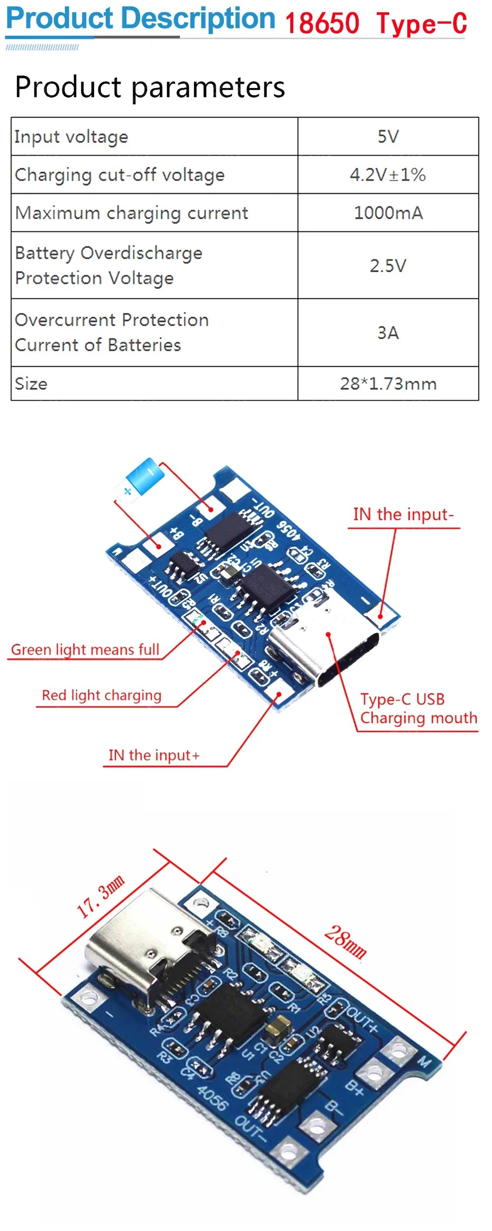 10pcs 5V 1A 18650 Lithium Battery Charging Board PLR TP4056 Lithium Charging Mini/Micro USB Type C Charge Module With Protect