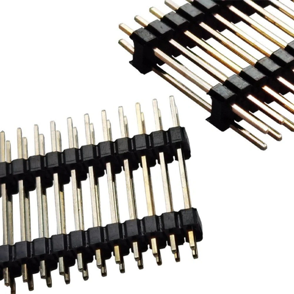 5pcs 2.54mm 2*40P Dual Row Double Plastic L20mm 25mm 30/40/45mm Breakable Gold Rohs PCB Board Spacer Male Pin Header Connector