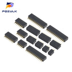 10PCS 2.54mm Double Row Female 2~40P Breakaway PCB Board Pin Header Socket Connector Pinheader 2*2/3/4/6/10/12/16/20/40Pin