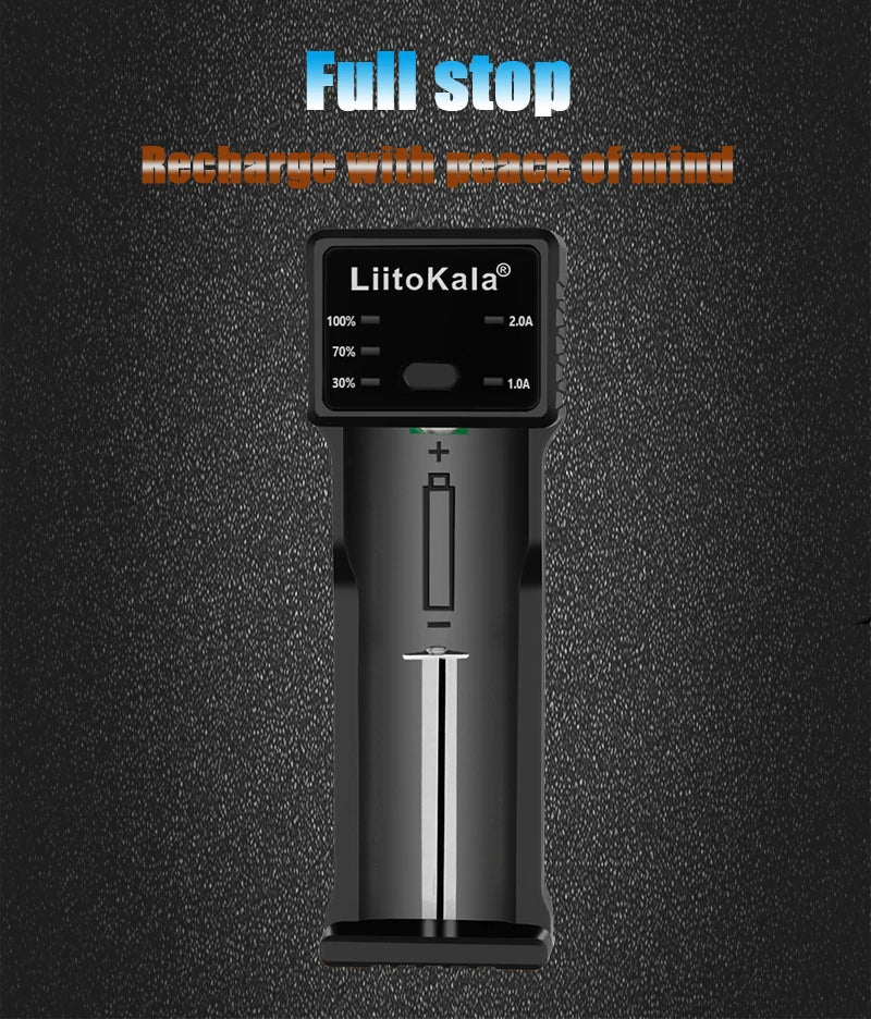 LiitoKala Lii-100C Lii-100 B Battery Charger For 18650 18350 26650 16340 RCR123 14500 3.7V 1.2V Ni-MH Ni-Cd 2A USB Smart Charger