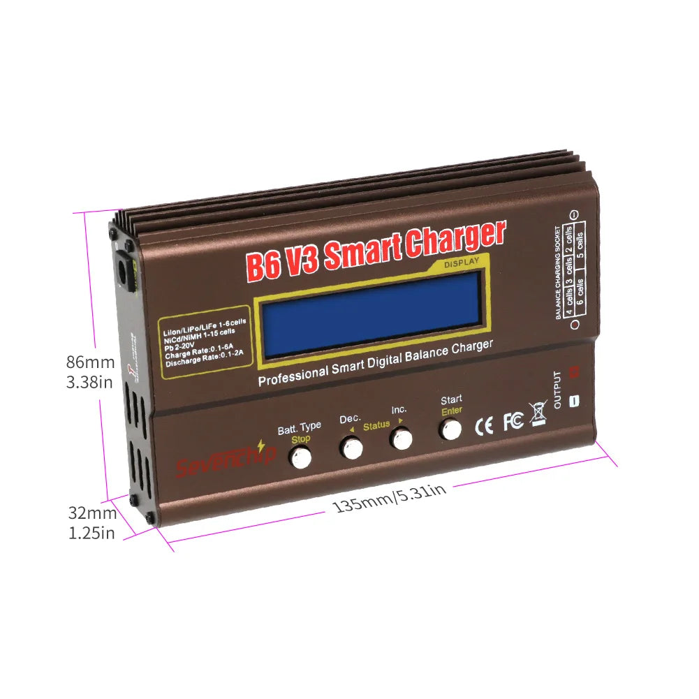 IMAX B6 V3 80W 6A Battery Charger LiHv Lipo NiMh Li-ion Ni-Cd Digital RC Charger Lipro Balance Charger Discharger 15V 6A Adapter