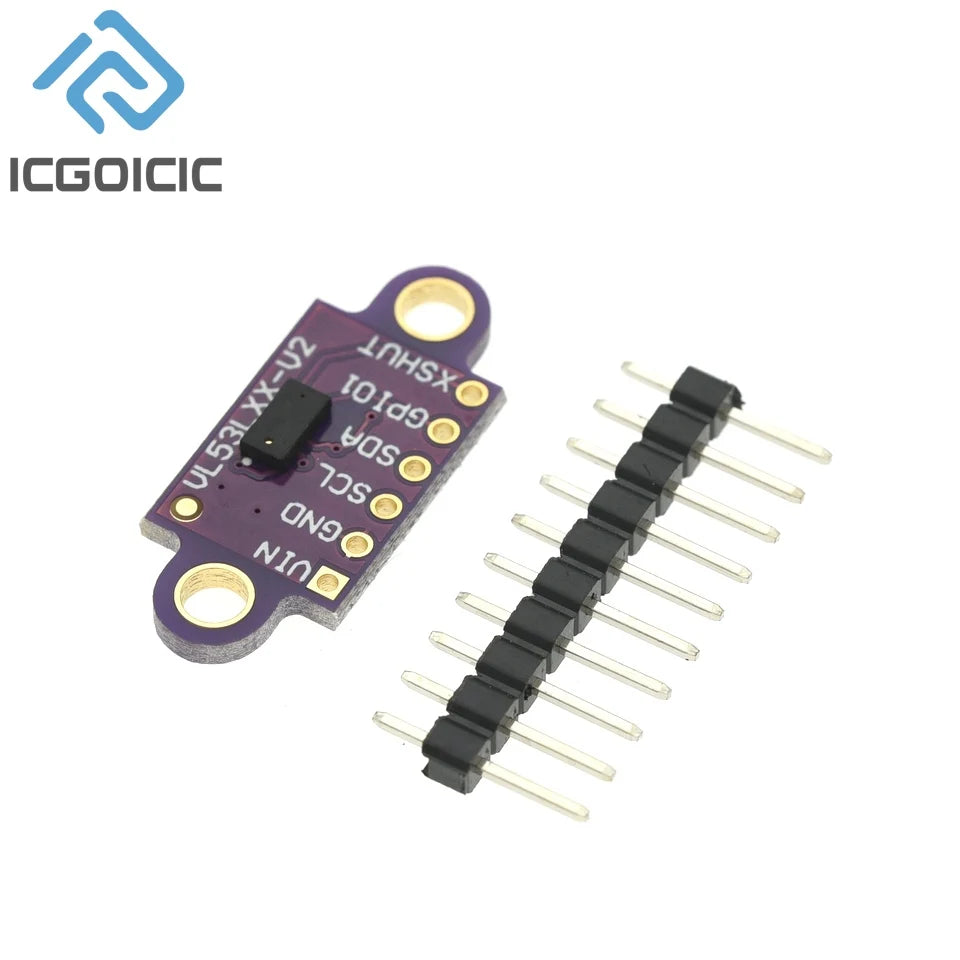 1-10PCS VL53L0X Time-of-Flight (ToF) Laser Ranging Sensor Breakout 940nm GY-VL53L0XV2 Laser Distance Module I2C IIC with Pin