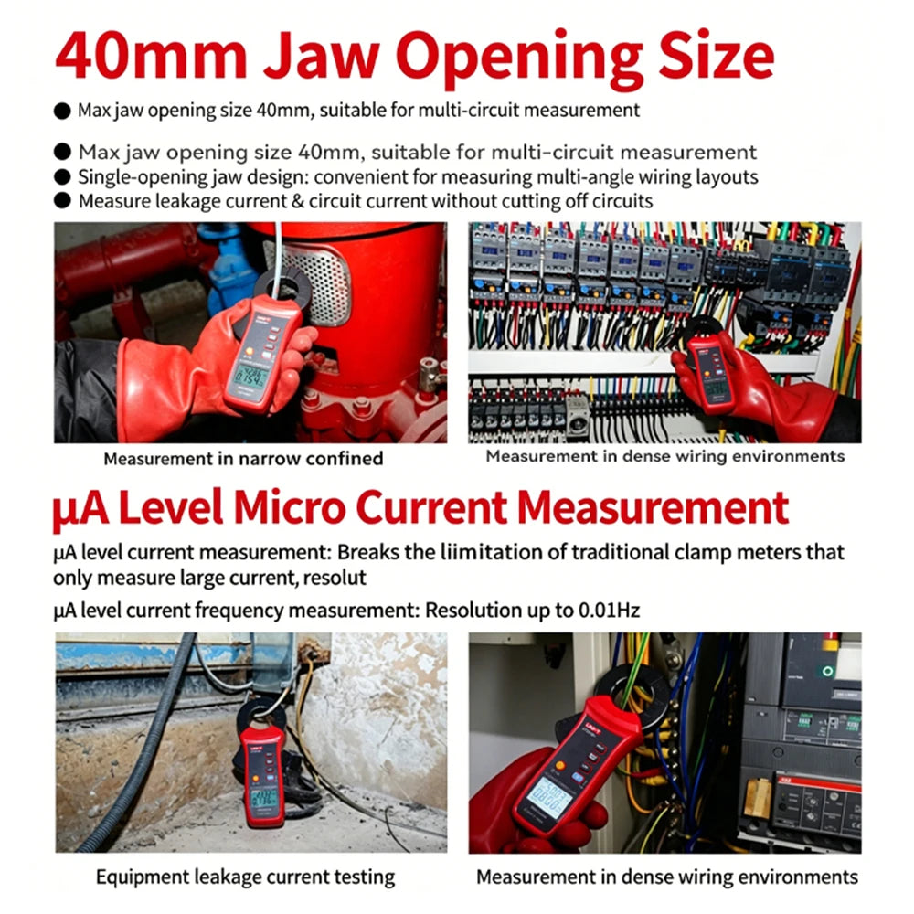UNI-T UT251A UT251B+ UT251+ UT251C PLUS Current Leakage Clamp Meter Pliers Ammeter Professional AC Current Leak Tester