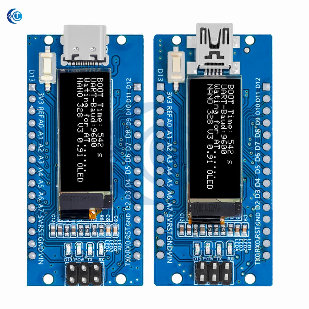 Nano V3.0 Development Board ATmega328P CH340C 0.91''white  OLED Display 128*32 For Arduino Nano V3.0 MINI USB