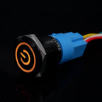 12/16/19/22mm Push Button Switch Oxidized Black Momentary Latching Fixed On Off Power Switch with wire LED Light 5V 12V 24V 220V