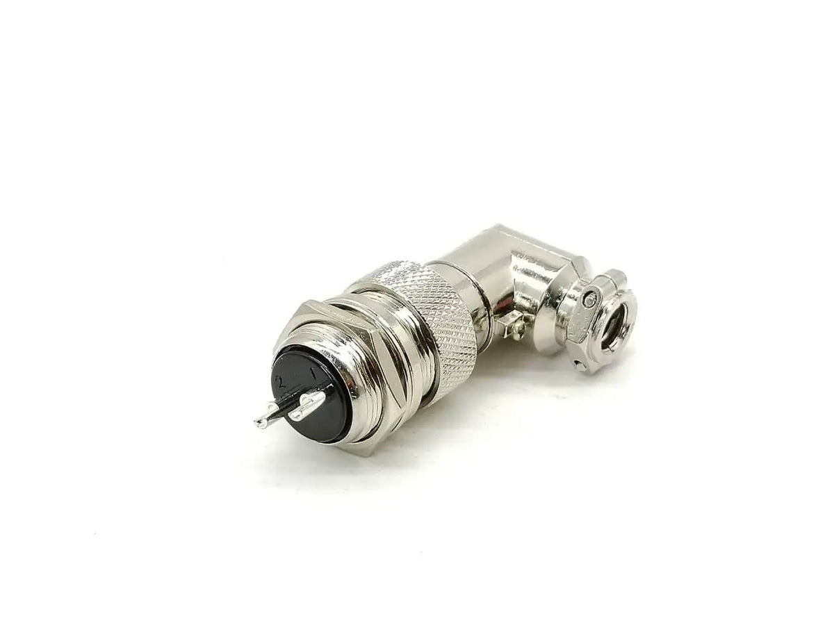 GX20 Aviation Connector 2 Pin Plug And Socket Threaded Front Panel Mount Rear Locking Solder Terminals Silver Plated Contacts