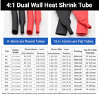 1~10m Dual Wall Heat Shrink Tube Diameter1.6 - 52mm Adhesive Lined Polyolefin ﻿Wrap 3:1/4:1 Ratio With Glue Cable Protect Sleeve