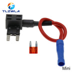 12V MINI SMALL MEDIUM Size Car Fuse Holder Add-a-circuit TAP Adapter with 10A Micro Mini Standard ATM Blade Fuse