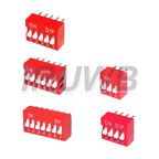 10PCS 1 ~ 12 Bit 2.54mm Position Way DIP Slide Type Switch Module Blue/Red Pitch Toggle Switch For PCB 8PIN 6PIN