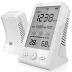 NDIR Co2 Meter Alarm Temperature Humidity Detector 3 in 1 Air Quality Monitor Gas Analyzer with LCD Display USB Rechargeable