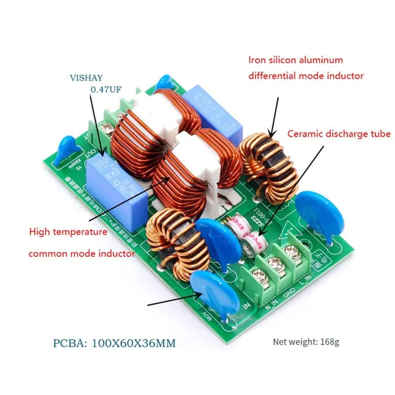 B04B-AC Power Filter Board EMI Filter 110V 220V AC External Anti-Lightning Interference 20A No Shell