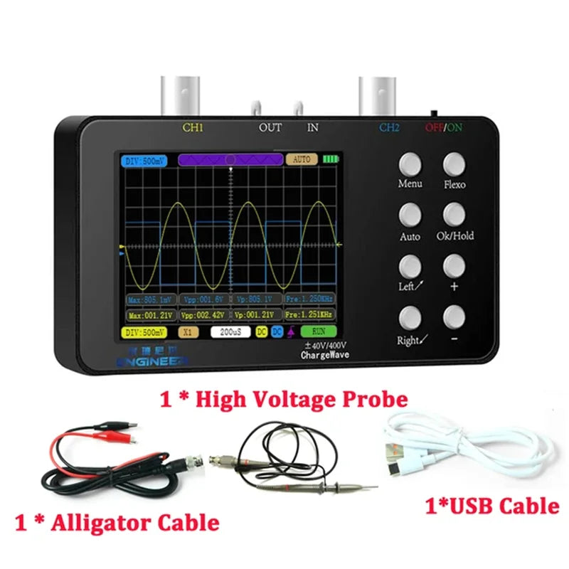 50M SCO2 Dual-Channel Digital Oscilloscope 10MHz Sampling Rate 2.5 KSA/s Analog Bandwidth Automatic PWM Electronic Repair Tool