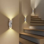 LED Night Light with Motion Sensor RGB Gradient Ambient Light Dimmable Magnetic Stair Lamp for Entryway Bedside Desk Wardrobe