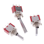 Toggle Switch 3Pin 3/2 Position Self-locking/Self-resetting ON OFF ON DPDT SPST DPST 5A 125VAC 2A 250VAC Latching Flat Handle