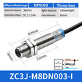 ZHICAN ZC3J M8 M12 M18 Infrared Photoelectric Sensor Diffuse Reflective Adjustable Sensing Distance NPN PNP NO NC