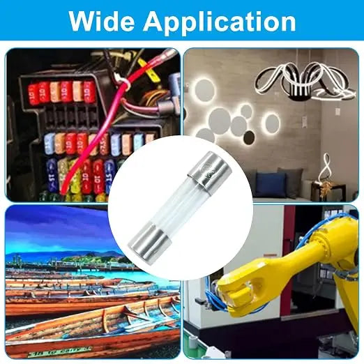 50pcs 5x20mm 4A Medium Blow Fuse 220V Mains, Time-Delay Overcurrent Protection Fuse Compatible with IEC Power Inlet