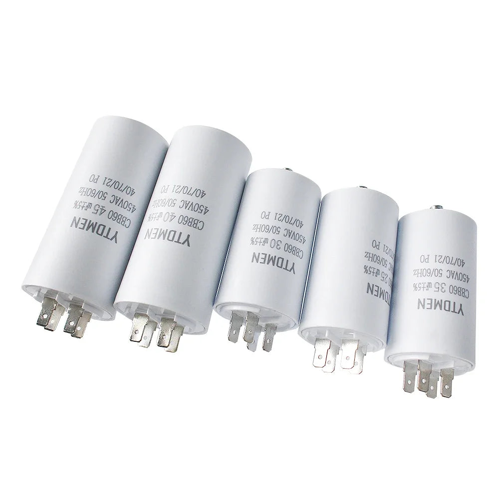 CBB60 Capacitor 4-60μF 450V AC Motor Run Capacitor with Screw for Air Conditioner/Refrigerator/Water Pump 50/60Hz