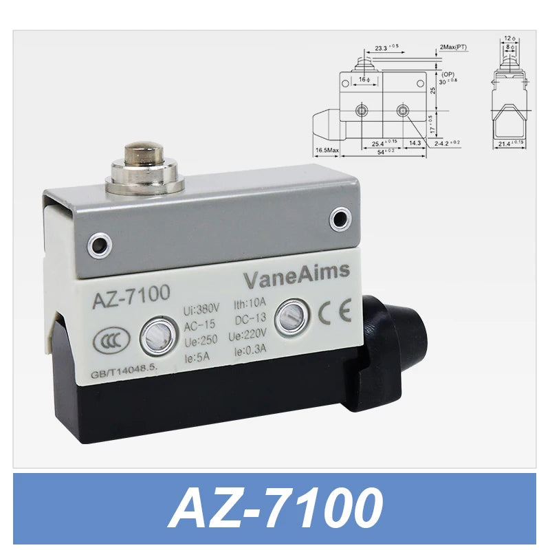 Waterproof AZ Micro Limit switch 10A 250V AZ-7312 AZ-7311 AZ-7121 AZ-7120 Small Roller Lever Travel Switch without fixation