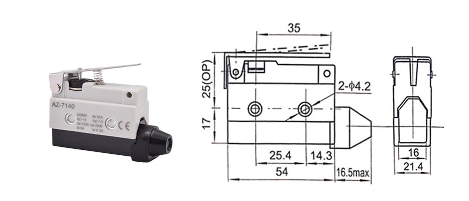 10pcs/lot Micro Limit Travel Switch Waterproof Momentary AZ-7312 AZ-7311 AZ-7121 AZ-7310 AZ-7141 Straight 90 Degree Roller Lever
