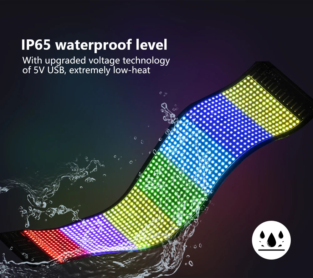 LED Matrix Pixel Panel, Scrolling Bright Advertising LED Signs, Flexible USB 5V LED Car Sign Bluetooth App Control