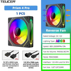 TEUCER Prism4 Forward/Reverse Fans 120MM 5V 3PIN ARGB 12V 4PIN PWM  2000RPM Hydraulic Bearing Design Stable&Quiet For Gamer