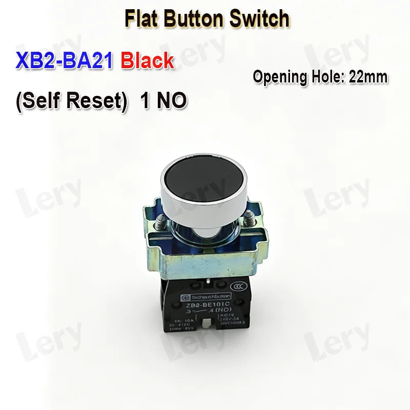 1Pcs XB2-BG21 XB2-BA31 XB2-BS54 22mm Knob Key Start Inching Power on Button Switch Self Reset Small Mushroom Head Emergency Stop