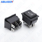 50PCS/LOT ABILKEEN KCD2-203-3 Rocker Toggle Switch DPDT 6Pin Latching/Momentary(Reset) 3Position KCD2 Rocker Switch 16A 250VAC