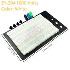 MB102 ZY-204 Solderless Breadboards: 170/400/700/750/830/1600 Plug Holes, Versatile Prototyping and Circuit Testing Boards for D