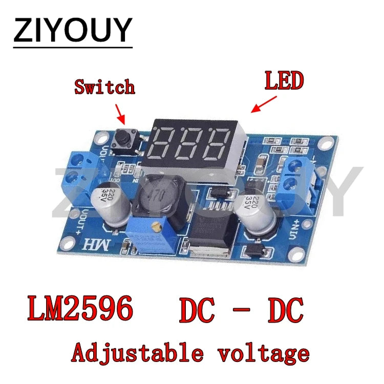 LM2596 LM2596S DC to DC DC Buck Converter 3.0-40V To 1.5-35V Power Supply Step With LED voltage meter key