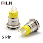 FILN 16mm 19mm 22mm Stainless Steel Waterproof LED Indicator Metal Push Button  Switch Power Symbol   Start Stop Power on Off