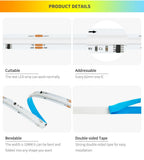 COB LED Strip Light WS2811 RGBIC 432/576/720Leds/M Dimmable Tape Lights For Christmas Home Party Decoration Lighting DC12V 24V