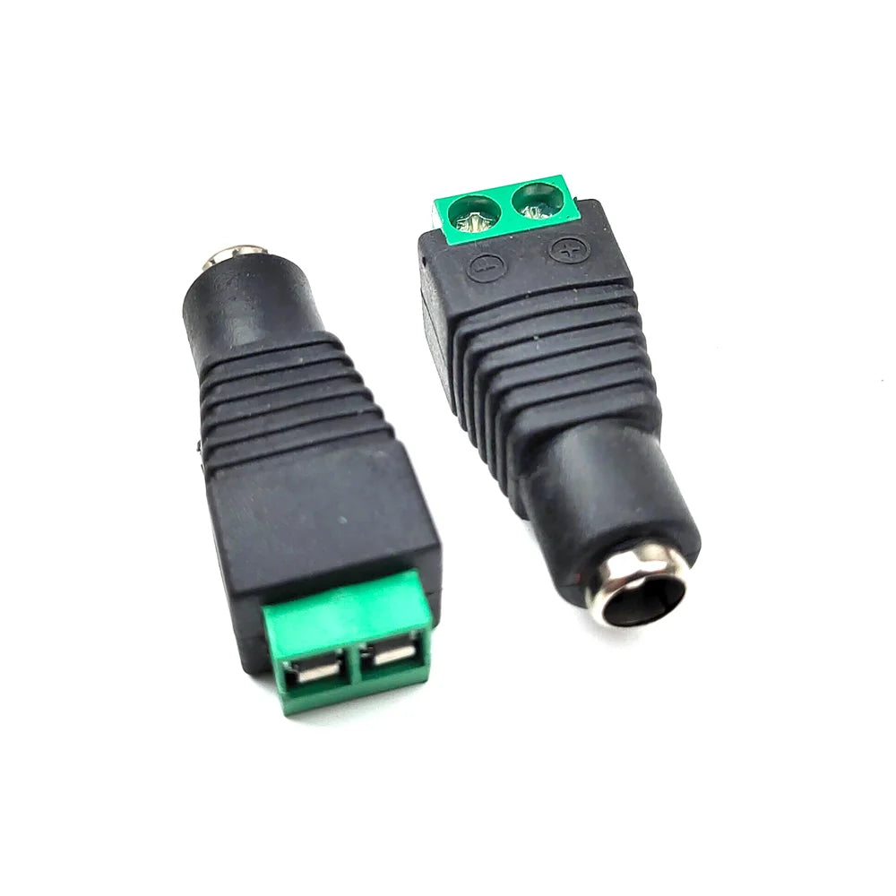 2/5/10PC DC 12V Male Female RCA BNC Connectors 5.5*2.1/2.5mm Welding-Free Power DC Plug Adapter Jack Socket For LED CCTV Camera