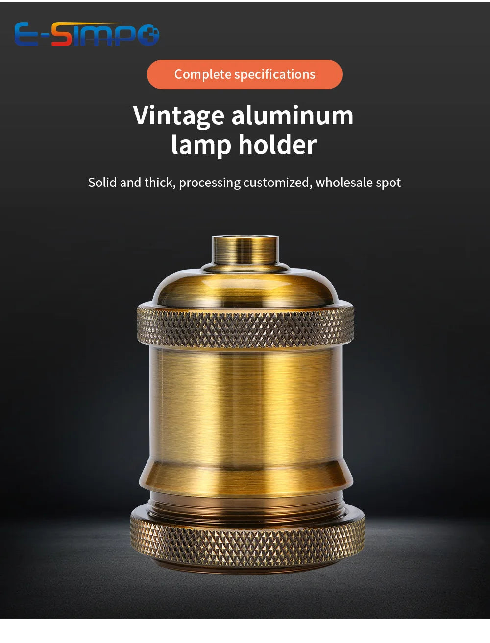 2pcs E27 E26 Edison Medium Screw Swivel Bases Vintage Retro Industrial Ceiling DIY Pendant Antique Hang LED Lamp Holder Socket