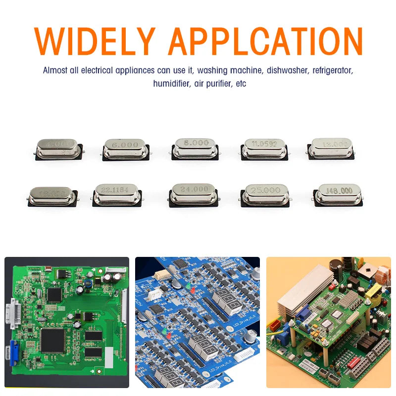 35/100/200PCS HC-49S Crystal Oscillator Kit Quartz Crystal Resonator Set 4Mhz 6Mhz 8Mhz 12Mhz 16Mhz 20Mhz 24Mhz 25MHz 48MHz