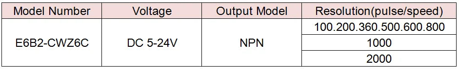 1 Pc E6B2C-WZ6C Rotary Encoder Rotational Incremental Type Rotary Switch Stable Pulse NPN 100-2000P/R DC 5-24V