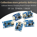 5PCS 5V 1A Micro USB 18650 Type-C Lithium Battery Charging Board Charger Module+Protection Dual Functions TP4056 18650 MINI USB