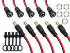 5.5 x 2.1mm 5.5 x 2.5mm DC Power Male Plug DC-099 DC Socket Threaded Panel Mount Female Connector Adapter With 20AWG Cable Wires
