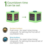 Poker Shot Clock with 1.4in Display 4 Sides Cube Timer 5-Level Brightness No Battery for Poker Casino Chess Tournament