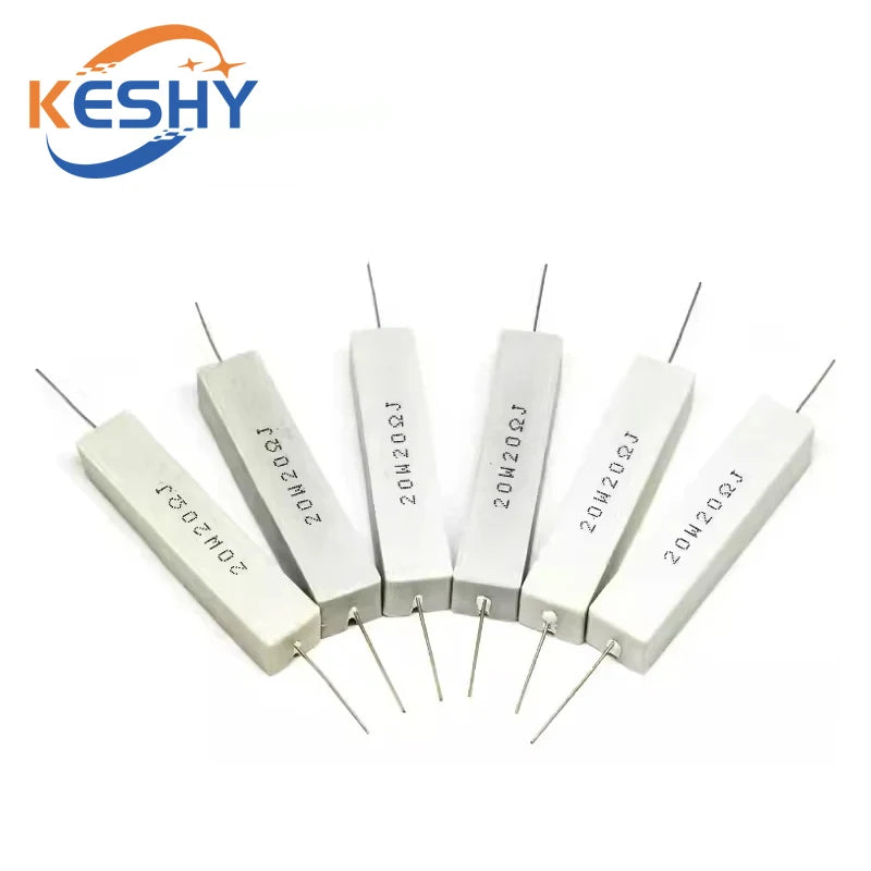 2PCS 20W 5% Cement Resistor Power Resistance 0.1R-10K 0.47 1 1.5 2.2 2.5 3 4.7 5.1 6 10 22 24 33 47 100 1.8K 2.2K 4.7K ohm