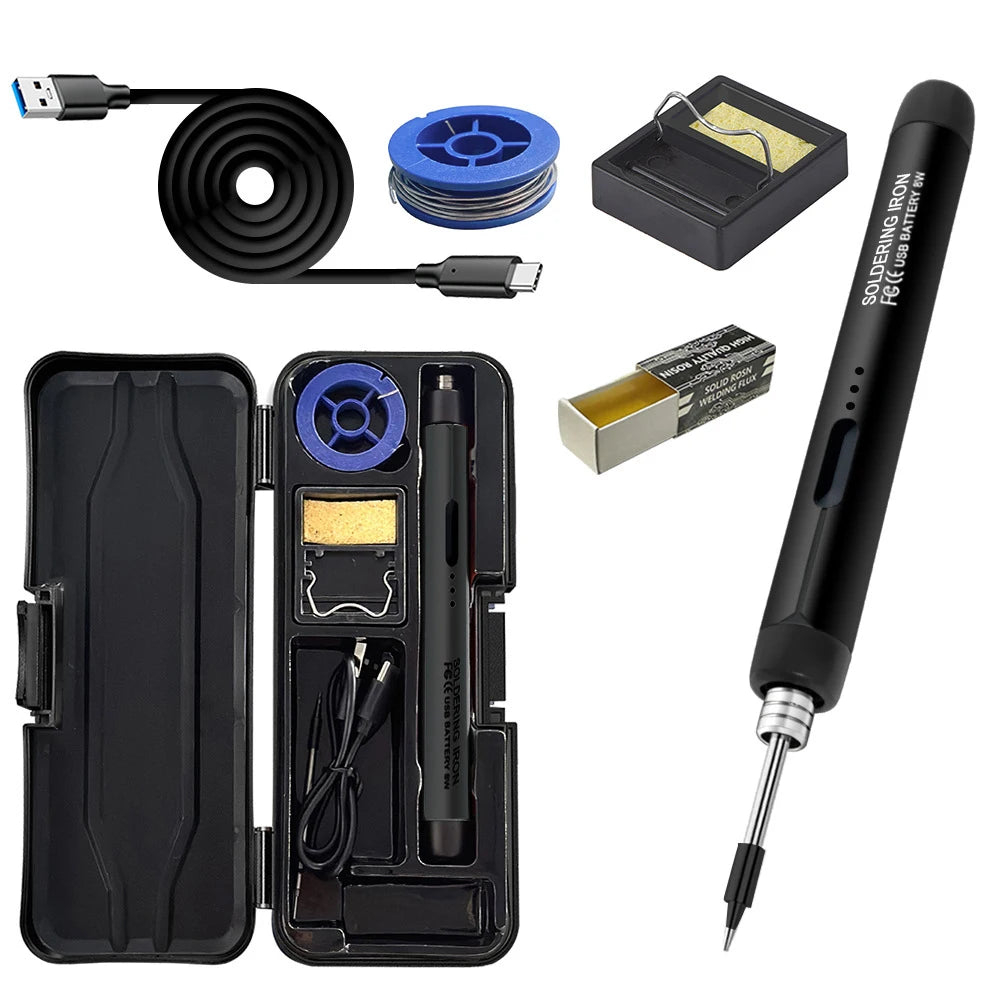 Portable 5V 8W USB Soldering Iron Wireless Electric Soldering Iron Fast Charging Lithium Battery Solder Iron Repair Welding Tool