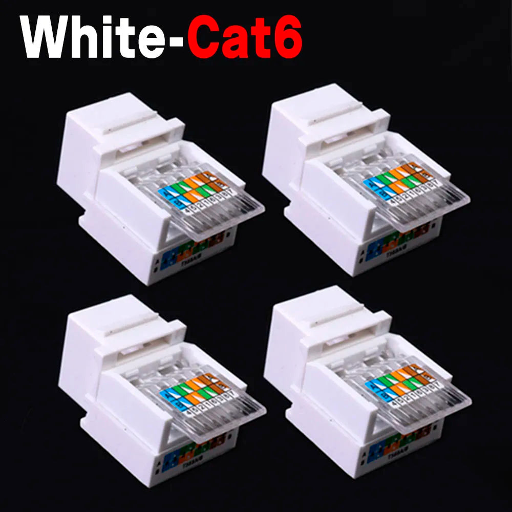 For RJ45 Module Coupler Ethernet Module Female Jack Wall Adapter RJ45 Cat6/Cat5e Ethernet Keystone Jack No Punch-Down Tool-Less