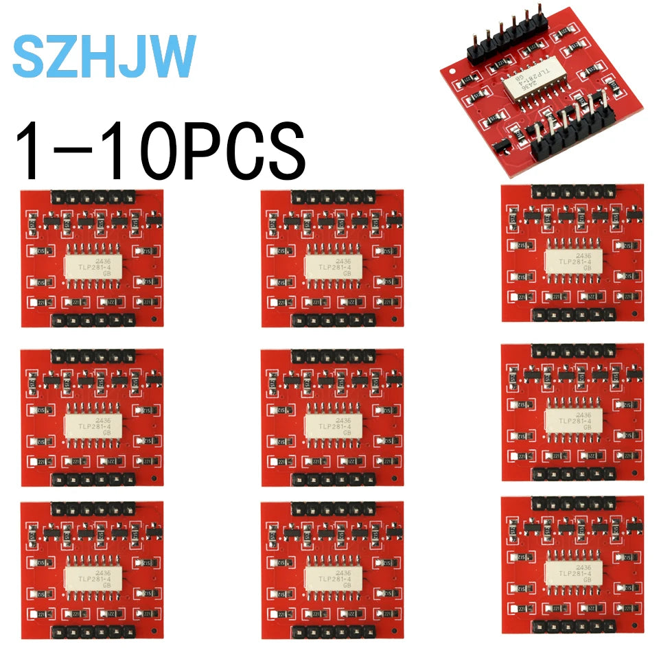 1-10PCS TLP281-4 4-Channel Optocoupler Isolation Module High/Low Level Input for Arduino, Raspberry Pi, Industrial Control
