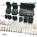 10Set 4.2mm Pitch 0.165" MOLEX Mini-Fit Dual Row 2*1-2*12 Pin Male Plug Female Receptacle Terminal Connector 5557/5559/5566/5569