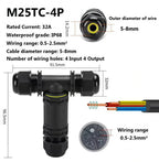 Heavy Duty Quick Connect Terminal Block T-type, IP68 Waterproof 2/3/4/5Pin for Secure & Fast Damp-Proof Wiring Connector