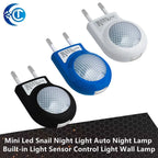 Mini Led Snail Night Light Auto Night Lamp Built-in Light Sensor Control Light Wall Lamp For Baby Kids Bedroom EU Plug
