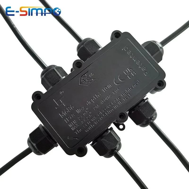 6Way 1IN5Out IP68 Underwater Power Cord Junction Box 4-11mm LED Pool Lamp External Outdoor Light Wire Cable Waterproof Connector