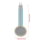 FSR402 Resistive Thin Film Pressure Sensor Compatible With Long Tail Sensing Range Of 0g-10kg Sensing Area 1.27cm / 0.5"