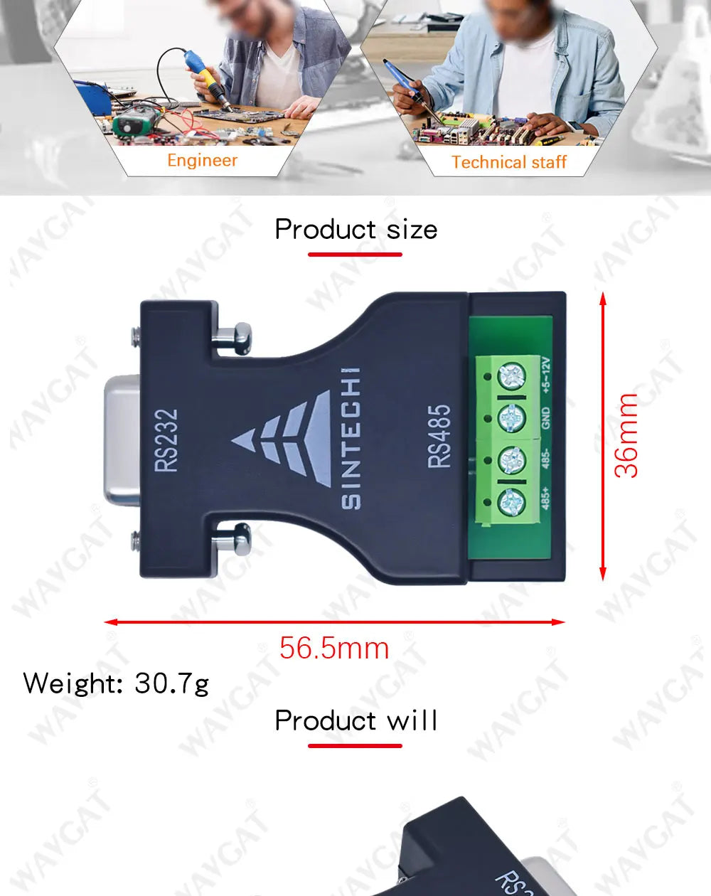 RS-232 RS232 to RS-485 RS485 Interface Serial Adapter Converter NEW